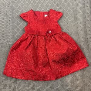 Camilla Red Brocade Dress ~ 12M